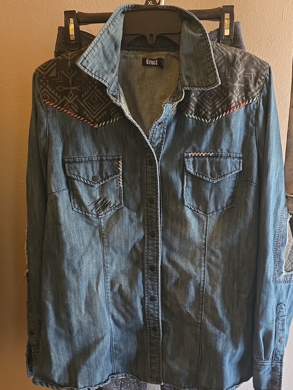 Cruel Denim Western Shirt Jacket - Blue